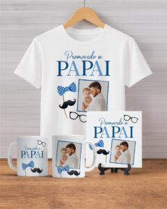 Kit Presente Dia Dos Pia Caneca Azulejo Camiseta Com Foto personalizado